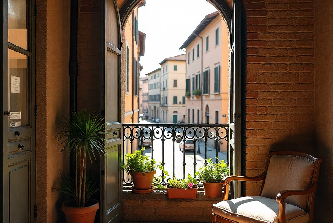 <b>A sun-drenched Roman apartment interior in Trastevere</b>