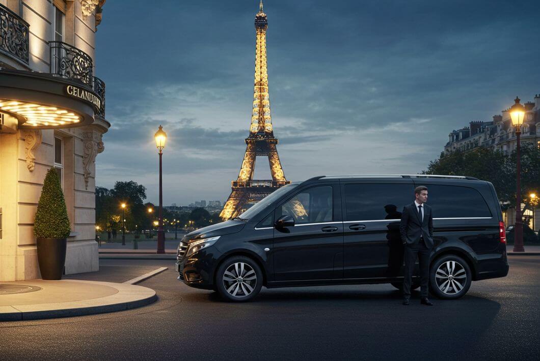 Private chauffeured transfer to a hotel near the Eiffel Tower