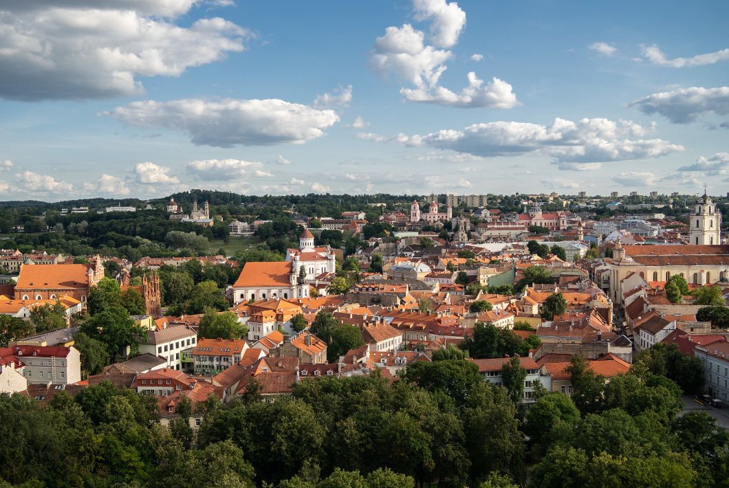 La ville de Vilnius entourée d'immeubles