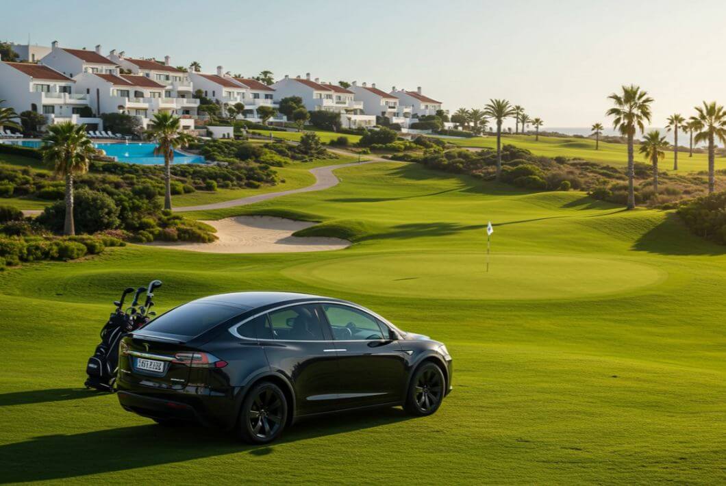 The best golf course in Portugal with a golf transfer vehicle
