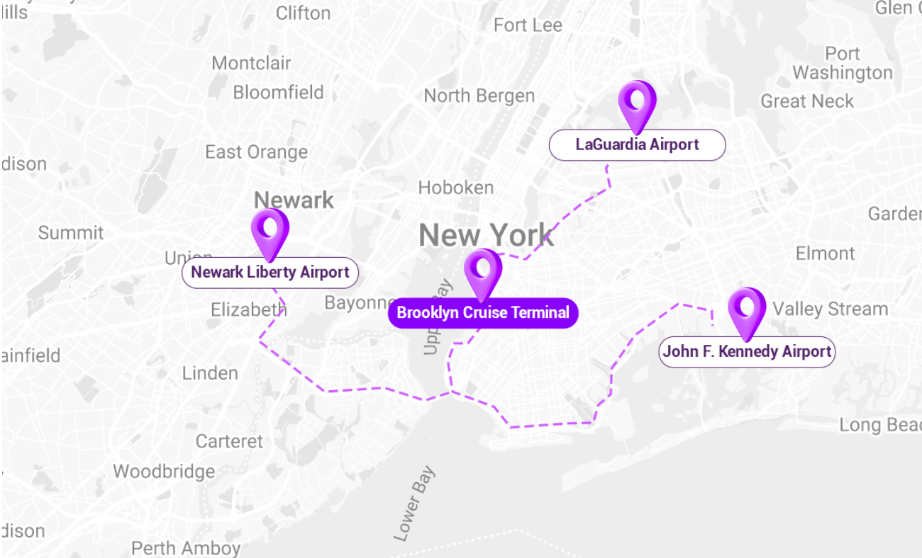 Opzioni di trasferimento al terminal crociere di Brooklyn