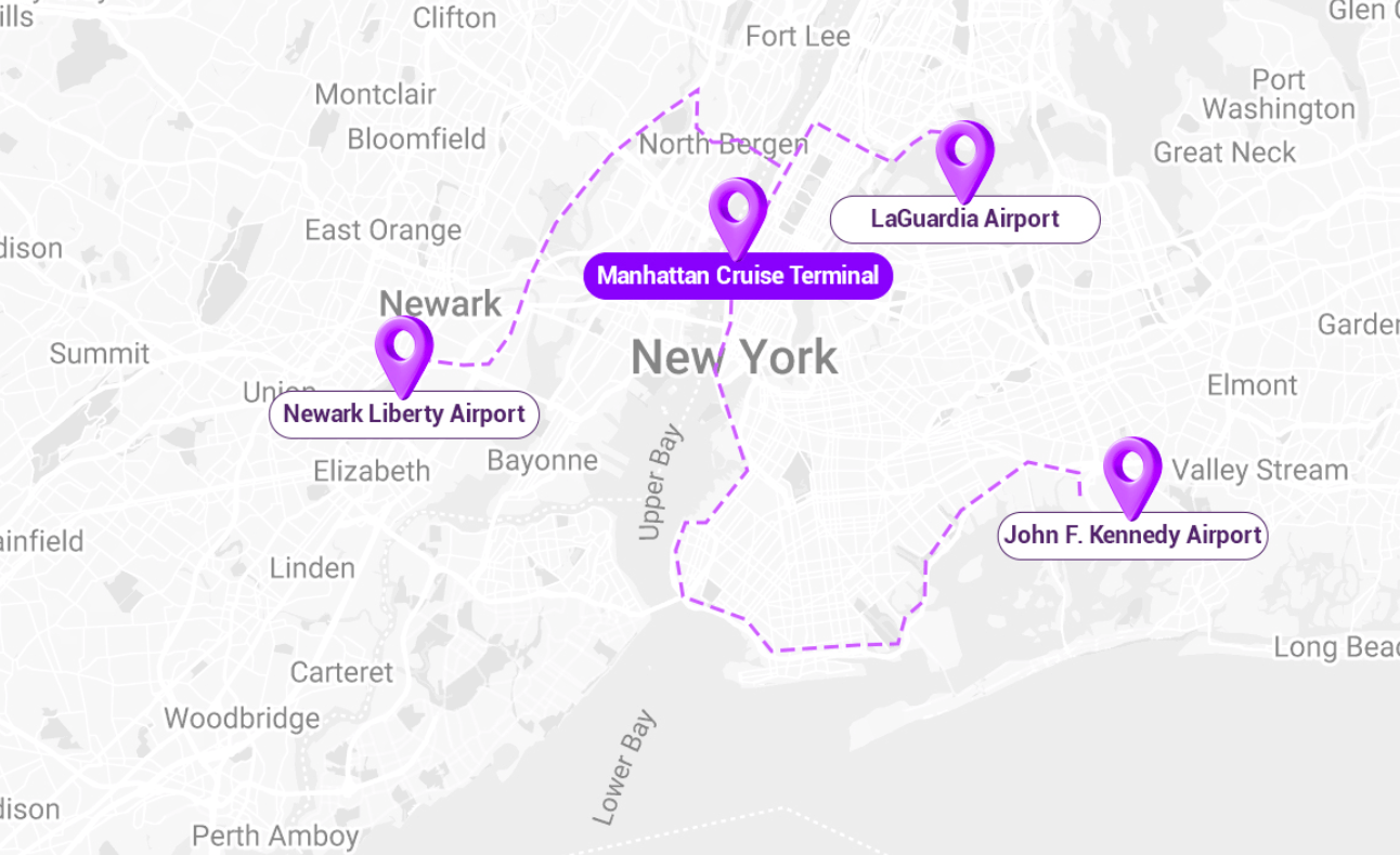Trasporti al terminal crociere di Manhattan