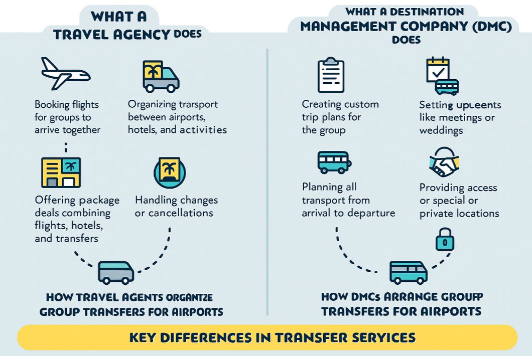 <b>Group Transfers by Travel Agencies & DMCs | Key Differences</b>